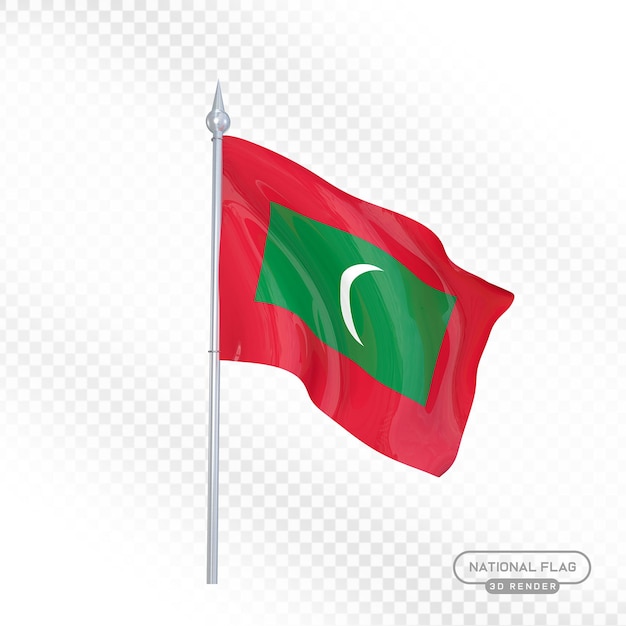 3D-weergave van de nationale vlag van de Malediven