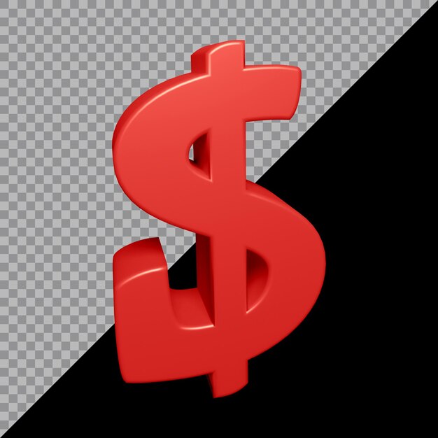 3D-weergave van dollarteken