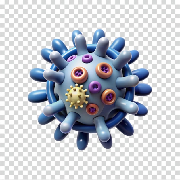 3D-weergave van een cartoonvirus