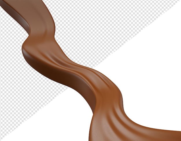 3D-weergave van een golf van donkere chocolade of cacao splash Caramel Achtergrond Abstracte achtergrond