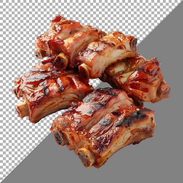 PSD 3d-weergave van een grilled meat barbecue op een doorzichtige achtergrond