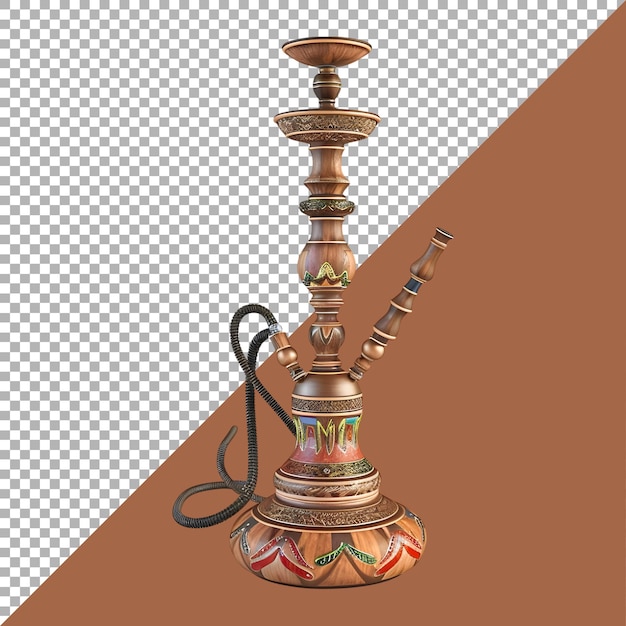 PSD 3d-weergave van een hookah shisha op een doorzichtige achtergrond