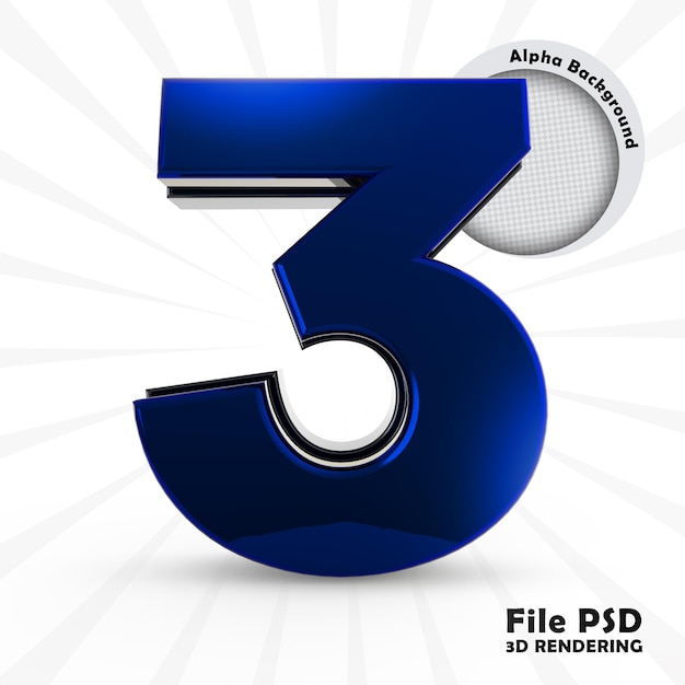 3d-weergave van een nummer blue