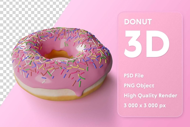 3D-weergave van een roze chocolade Psd