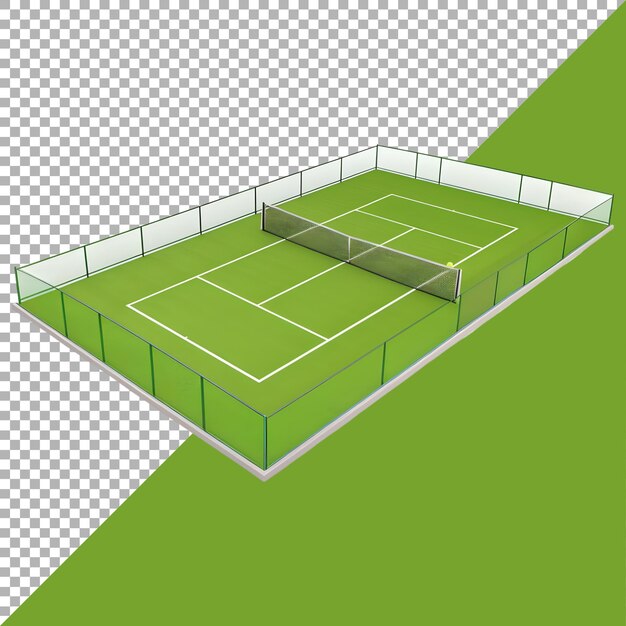 PSD 3d-weergave van een tennisstadion of een tennisbaan op een doorzichtige achtergrond