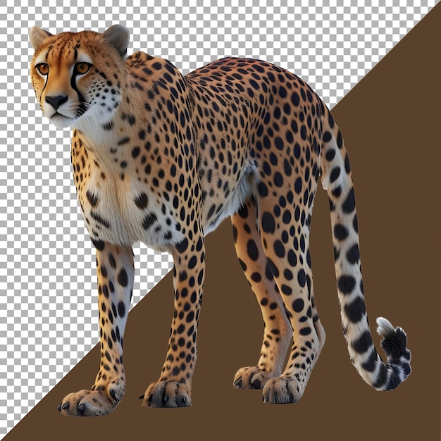 PSD 3d-weergave van een wilde luipaard op een doorzichtige achtergrond