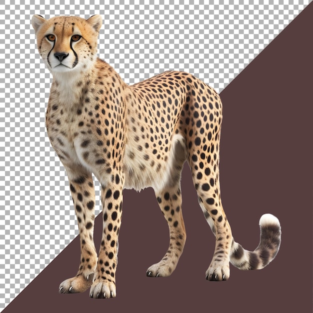 PSD 3d-weergave van een wilde luipaard op een doorzichtige achtergrond