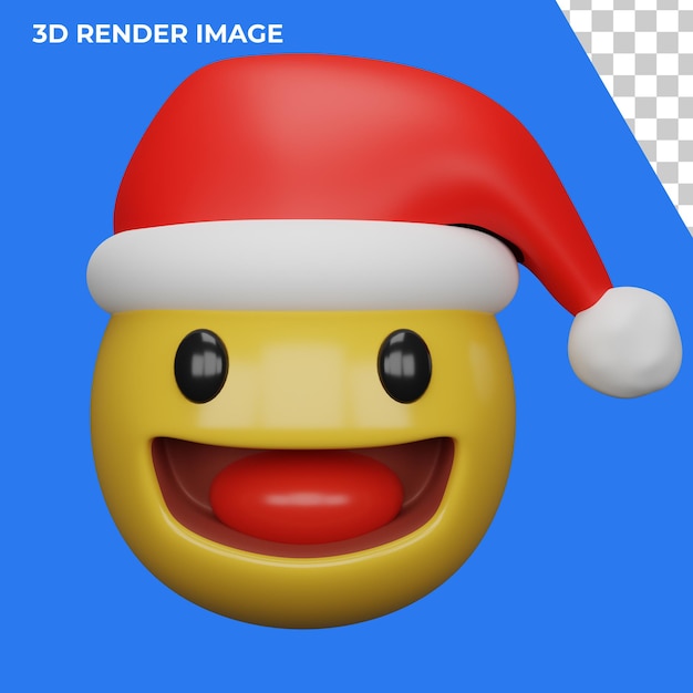 PSD 3d-weergave van emoji's voor kerstmis en nieuwjaar