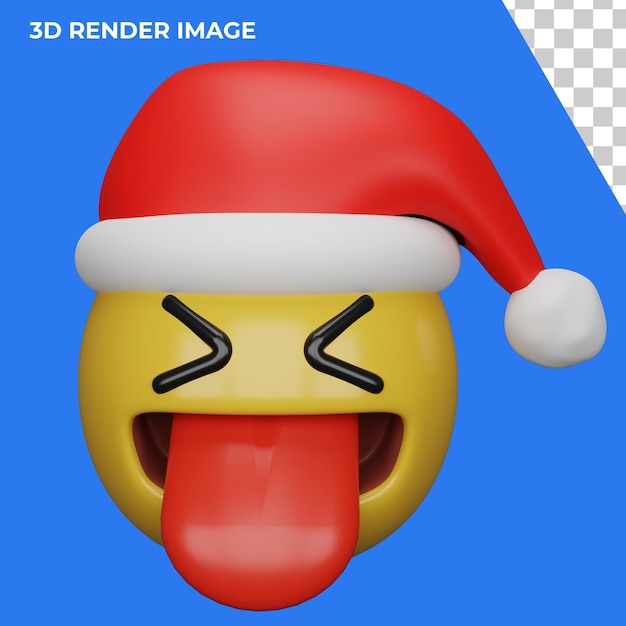 PSD 3d-weergave van emoji's voor kerstmis en nieuwjaar