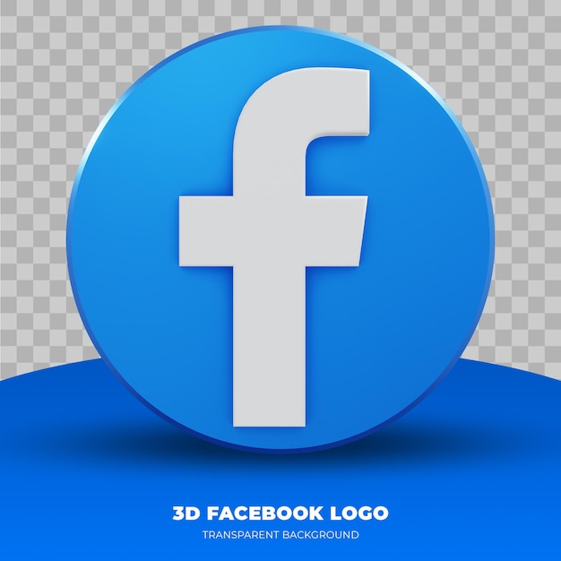 3d-weergave van facebook-logo geïsoleerd