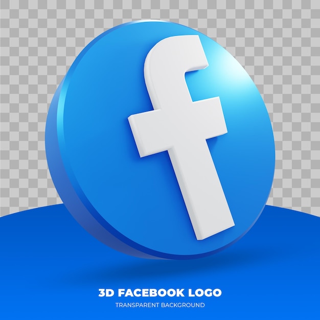 3D-weergave van Facebook-logo geïsoleerd