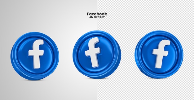 3d-weergave van facebook-logopictogram