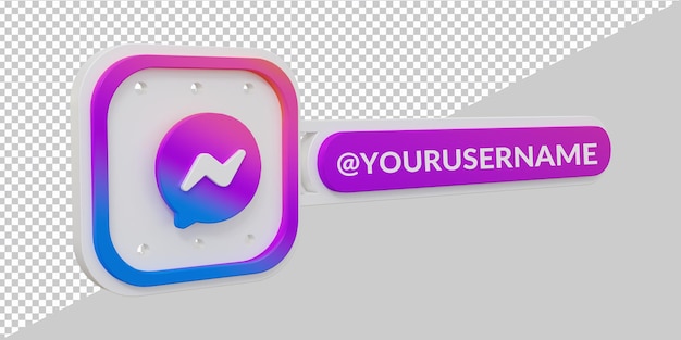 3d-weergave van facebook messenger-pictogram onderste derde