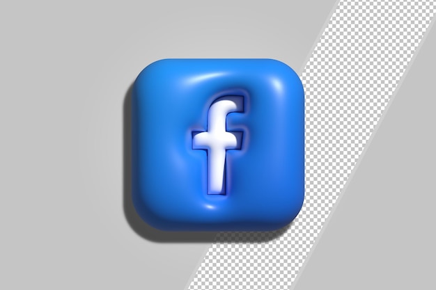 PSD 3d-weergave van facebook-pictogram premium psd