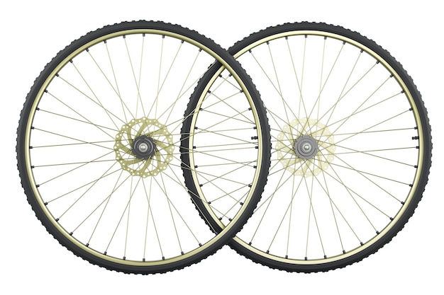 3D-weergave van fietswielen geïsoleerd op een transparante achtergrond