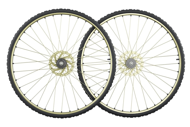 PSD 3d-weergave van fietswielen geïsoleerd op een transparante achtergrond