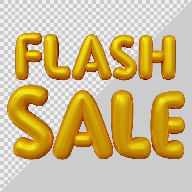 3D-weergave van flash-verkooptekst met moderne stijl