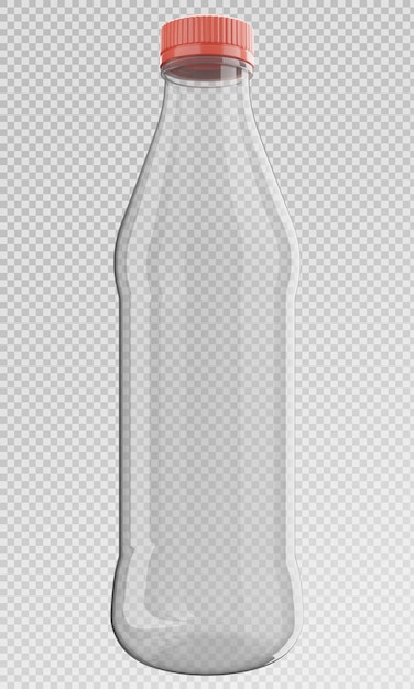 3d-weergave van geïsoleerde plastic flessen