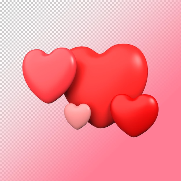 3D-weergave van geïsoleerde valentijn pictogram concept