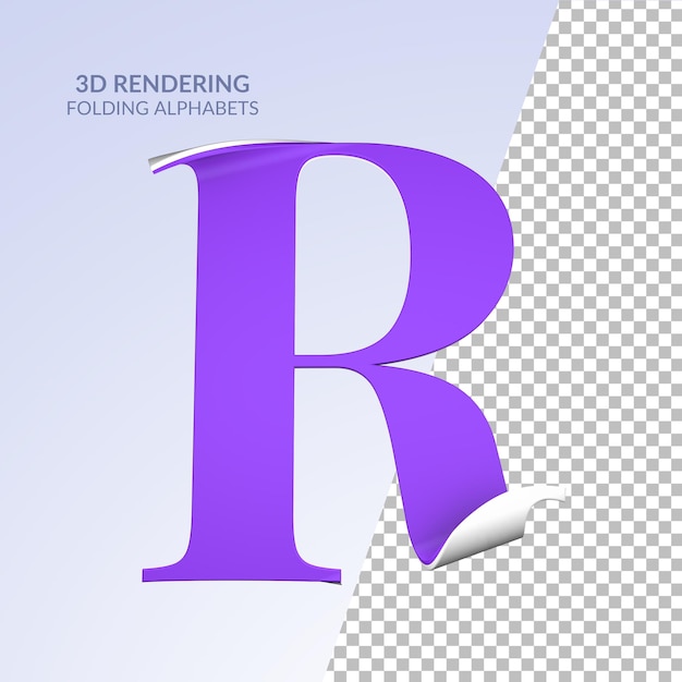 3D-weergave van gevouwen letters