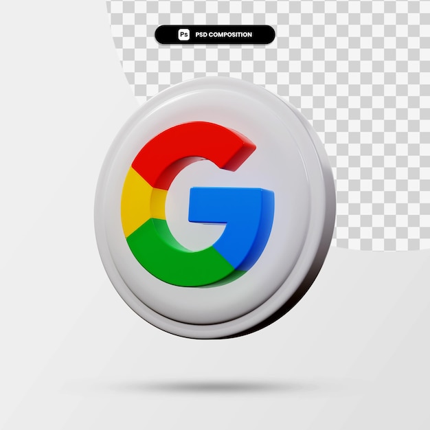 3d-weergave van google-toepassingslogo geïsoleerd