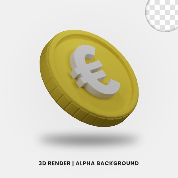 3d-weergave van gouden euromunt met mat effect geïsoleerd. nuttig voor zakelijke of e-commerce projectillustratie.