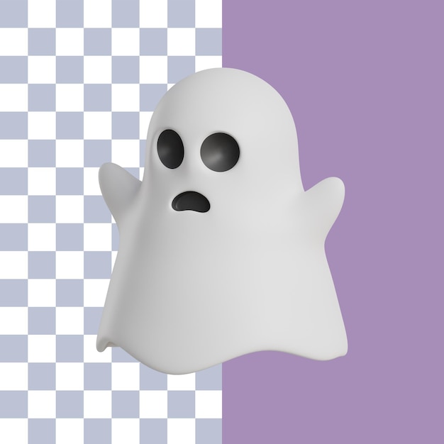 PSD 3d-weergave van halloween-spookpictogram