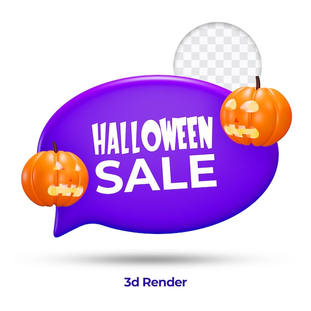 3d-weergave van halloween-uitverkoop