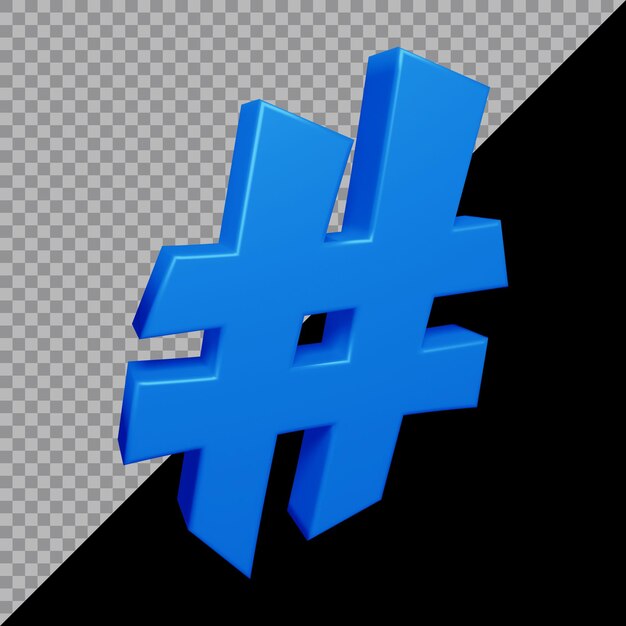 3d-weergave van hashtag-symbool