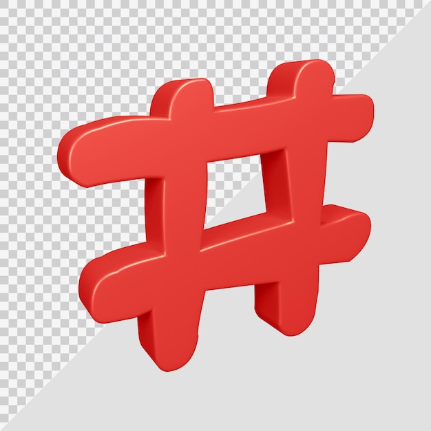 3d-weergave van hashtag-symbool