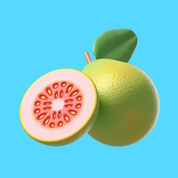 3D-weergave van heerlijke pomelo