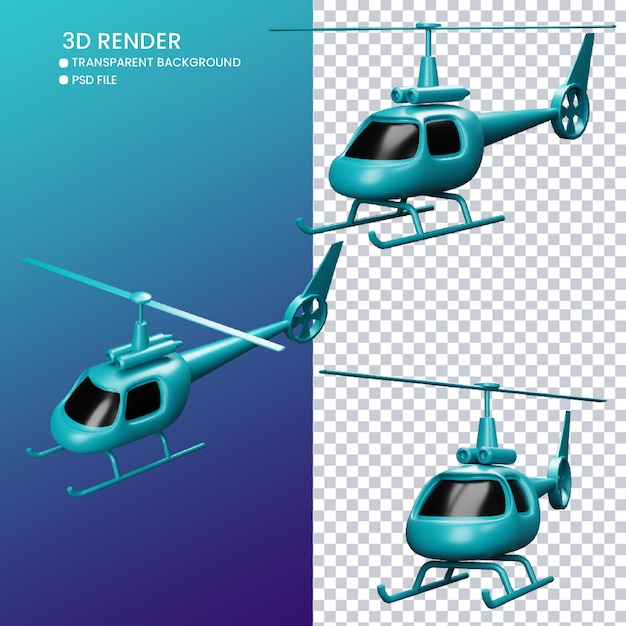 3D-weergave van helikopter