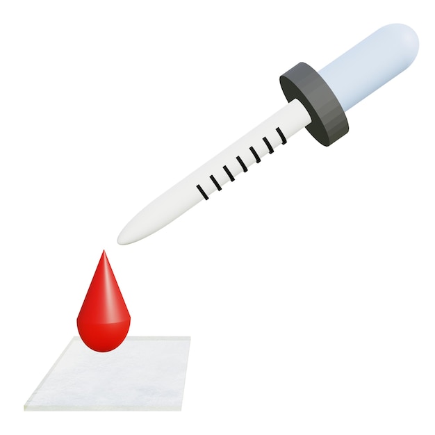 PSD 3d-weergave van het bloedresultaatpictogram