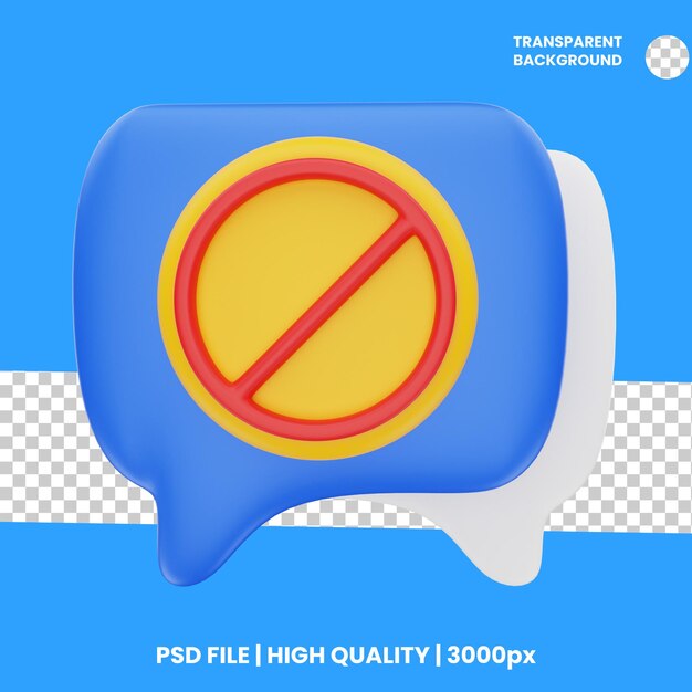 PSD 3d-weergave van het chat block-icon-object