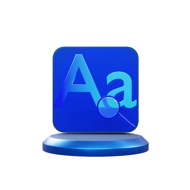 3D-weergave van het lettertype-pictogramconcept
