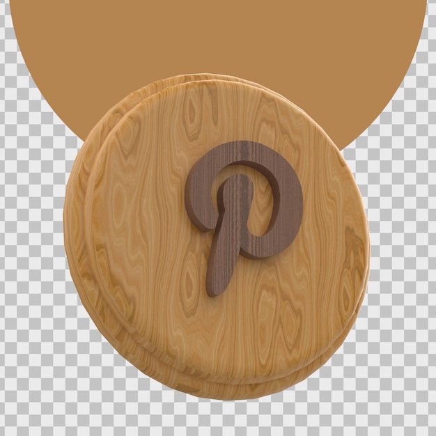 PSD 3d-weergave van het logo van pinterest