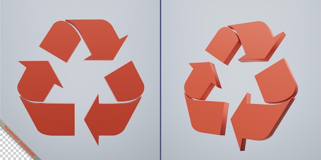 3D-weergave van het recyclingsymbool