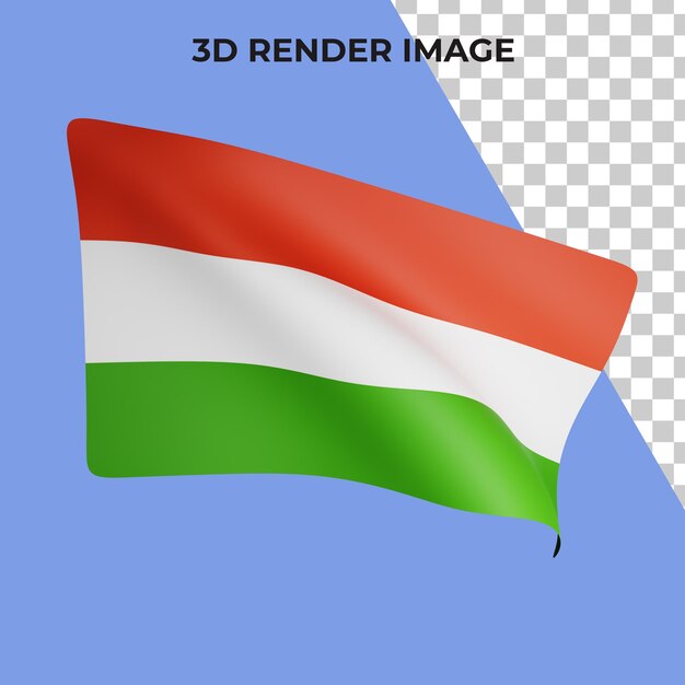 PSD 3d-weergave van hongarije vlag concept hongarije nationale feestdag premium psd