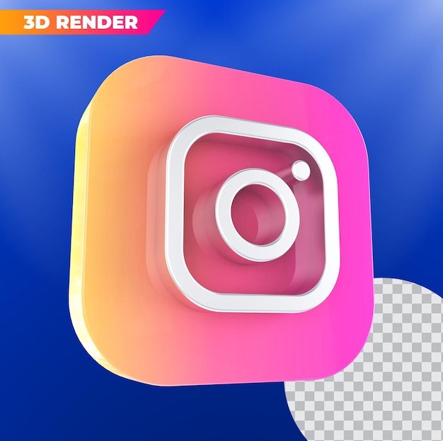 3d-weergave van instagram-logo