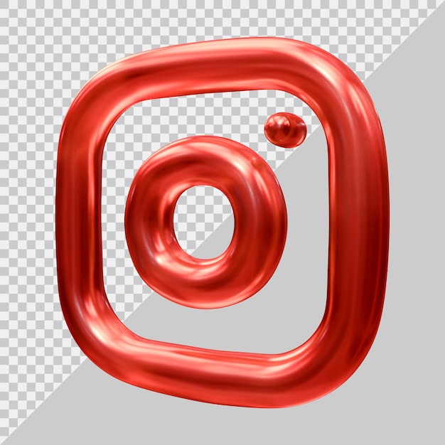 3d-weergave van instagram pictogram sociale media concept