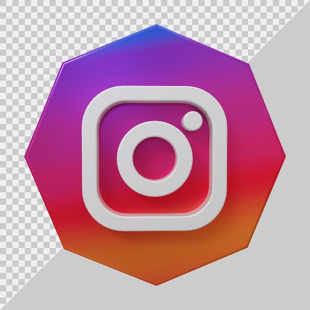 3D-weergave van instagram-pictogram