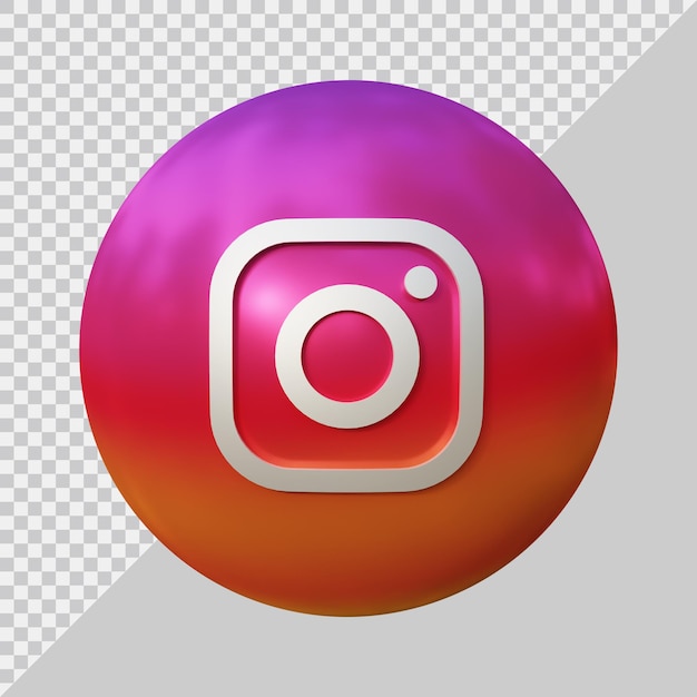 3D-weergave van instagram-pictogram