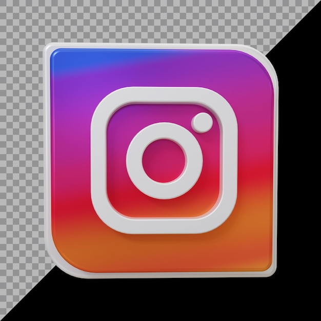 PSD 3d-weergave van instagram-pictogram