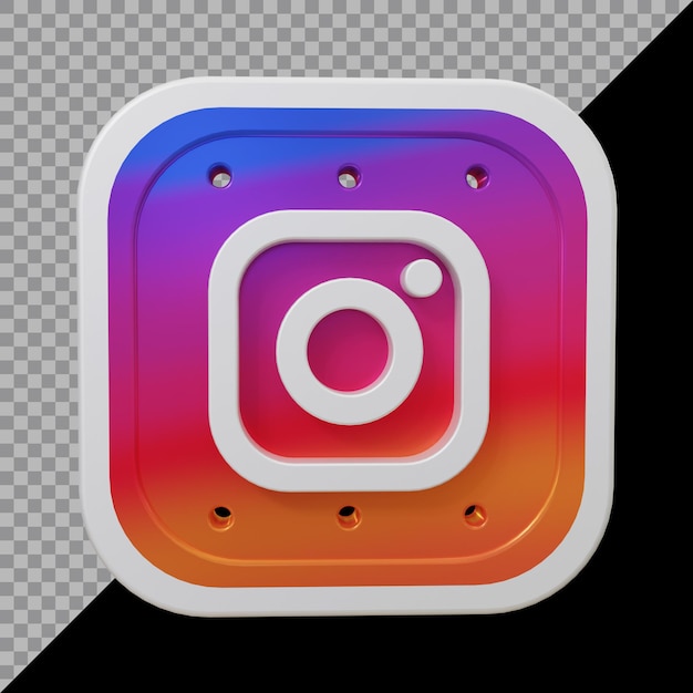 3D-weergave van instagram-pictogram