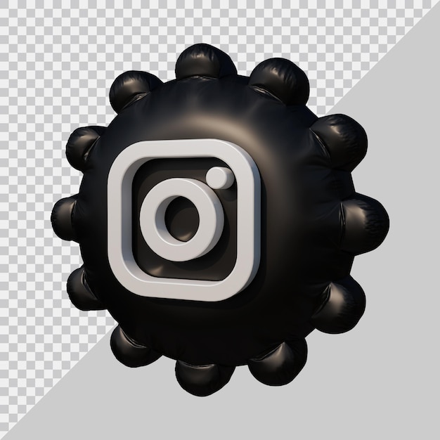 PSD 3d-weergave van instagram-pictogramballon