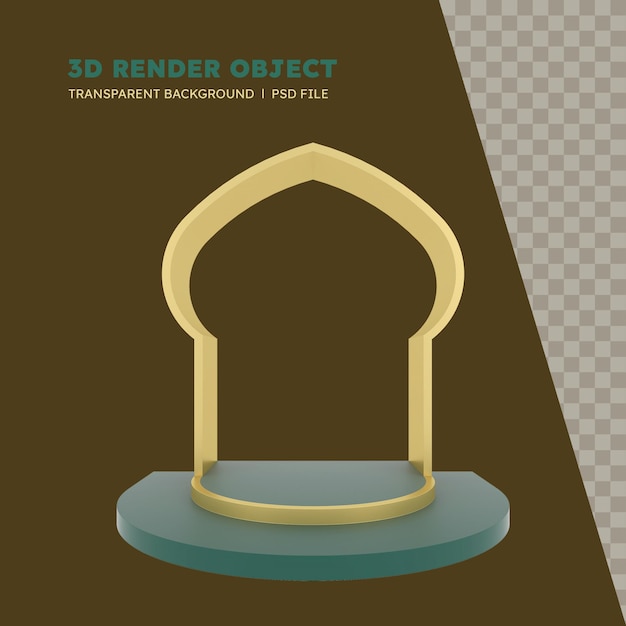 PSD 3d-weergave van islamitisch podium