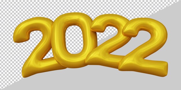 PSD 3d-weergave van jaar 2022 ballon