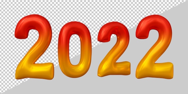 3d-weergave van jaar 2022 ballon