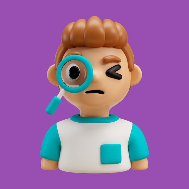 PSD 3d-weergave van jongen avatar emoji