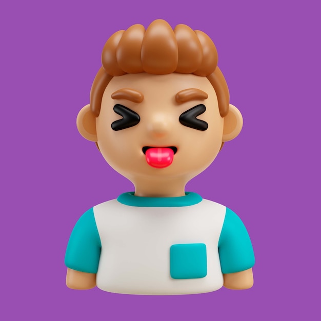 PSD 3d-weergave van jongen avatar emoji